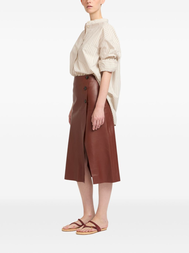 Yves Salomon buttoned leather wrap skirt outlook