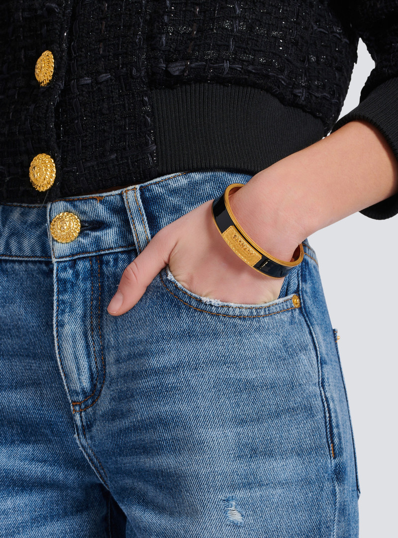 Balmain Tubular Signature bracelet in brass and enamel outlook
