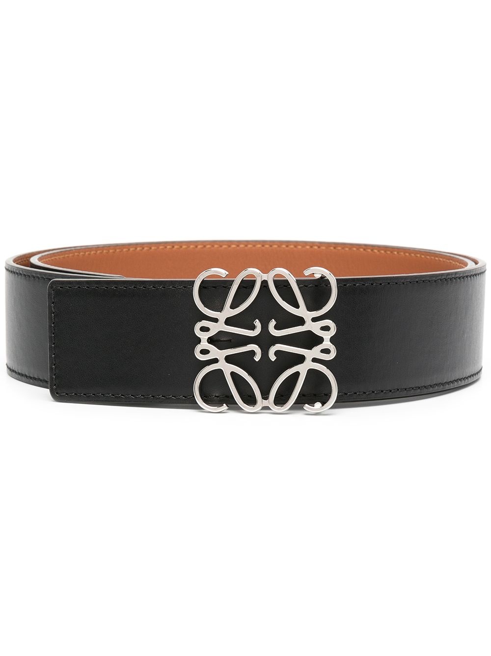 Anagram plaque leather belt - 1