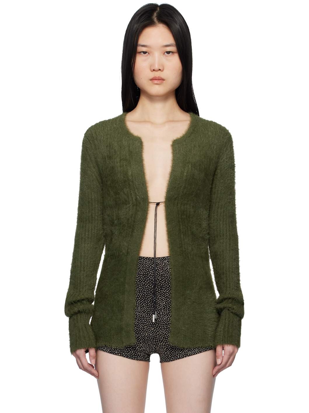 Green Teria Knit Cardigan - 1