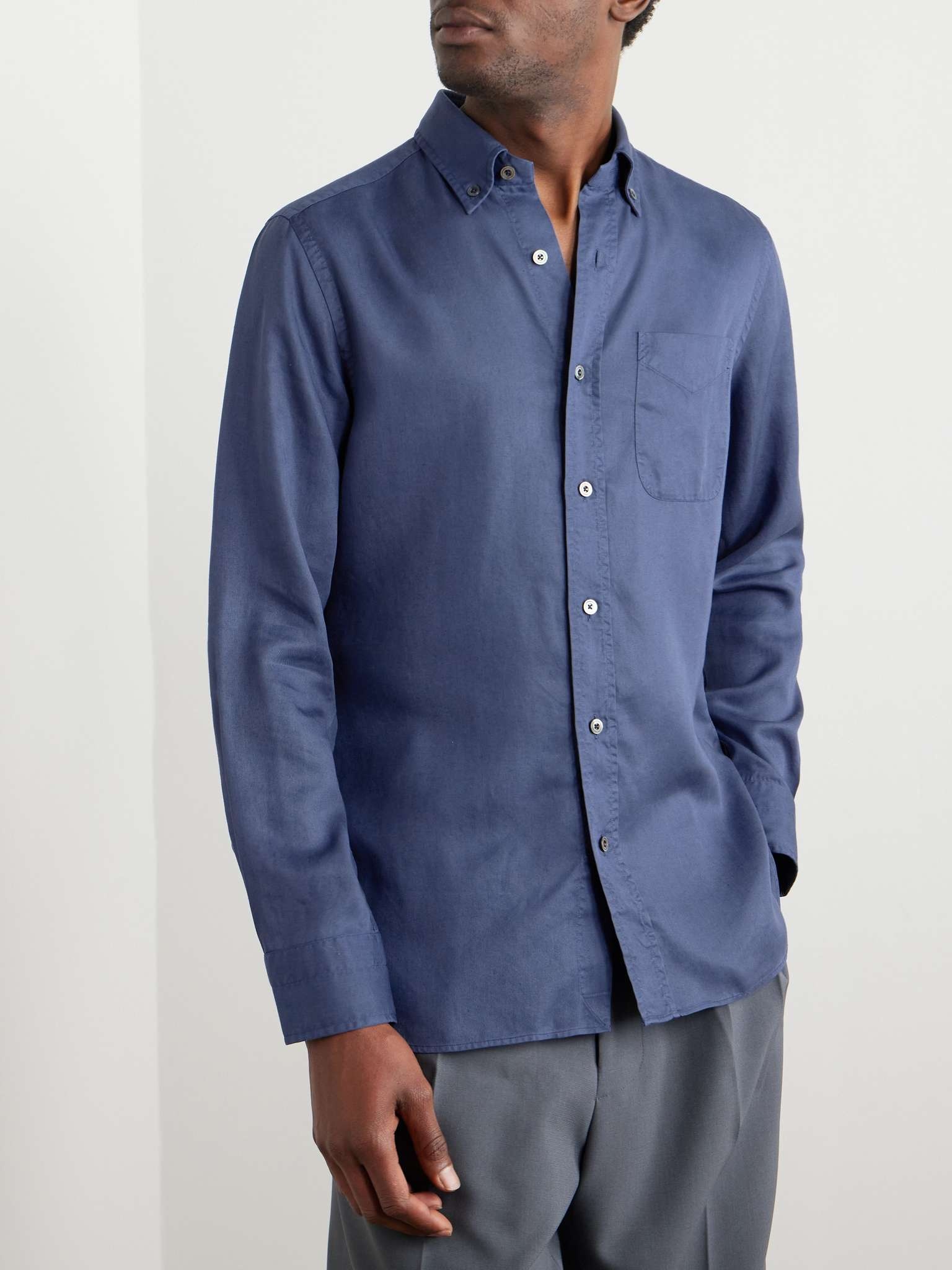 Button-Down Collar Lyocell-Poplin Shirt - 3