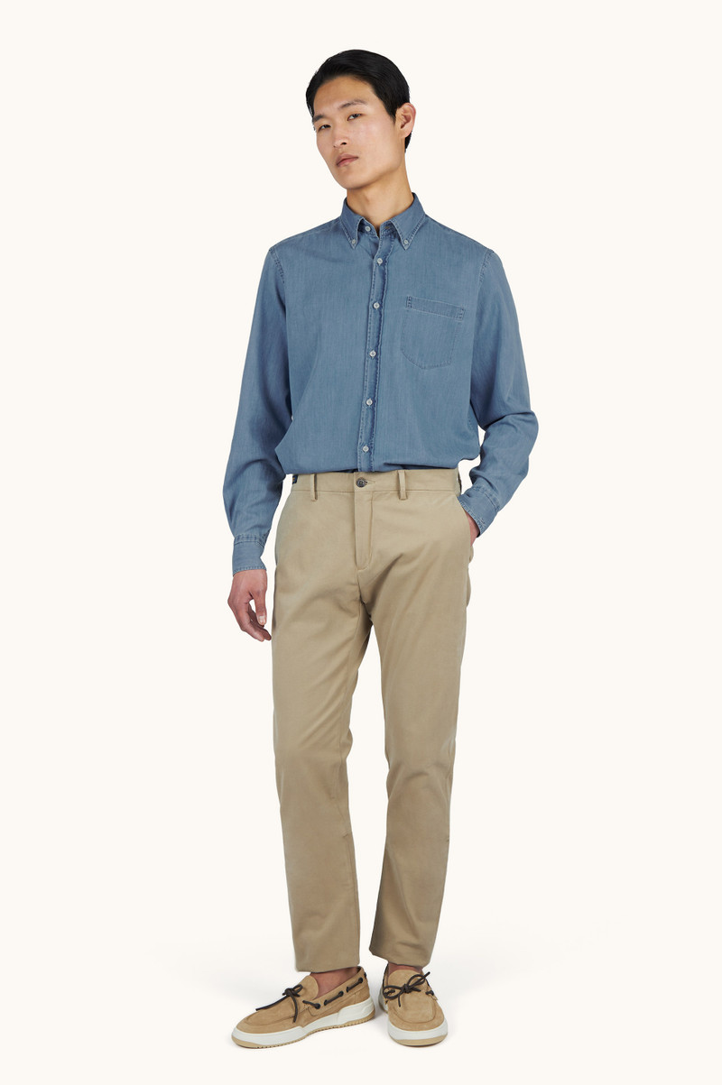 X-SOFT SHIRT IN GIZA COTTON LIGHT DENIM 1