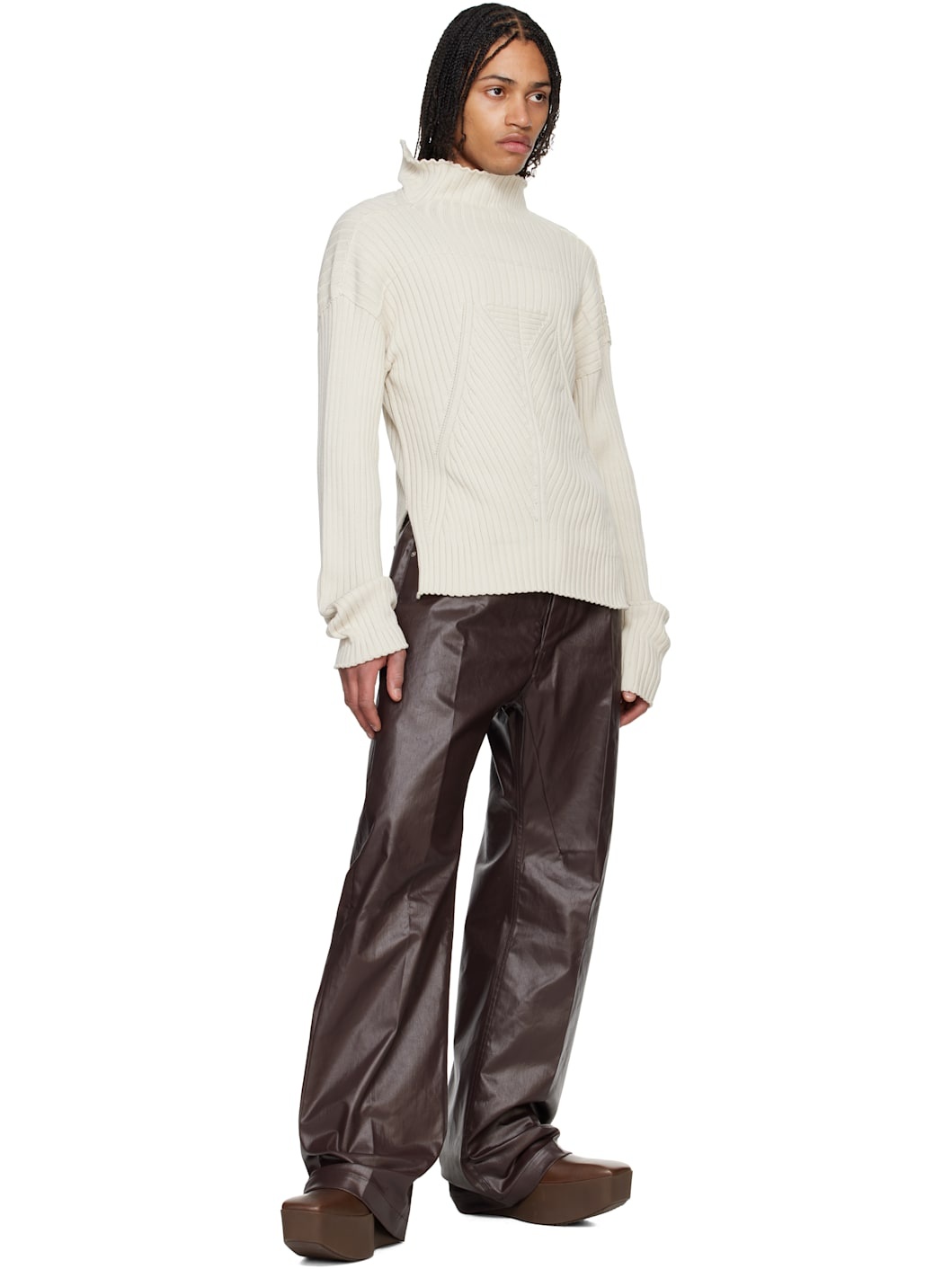 Brown Hollywood Coated Geth Jeans - 4