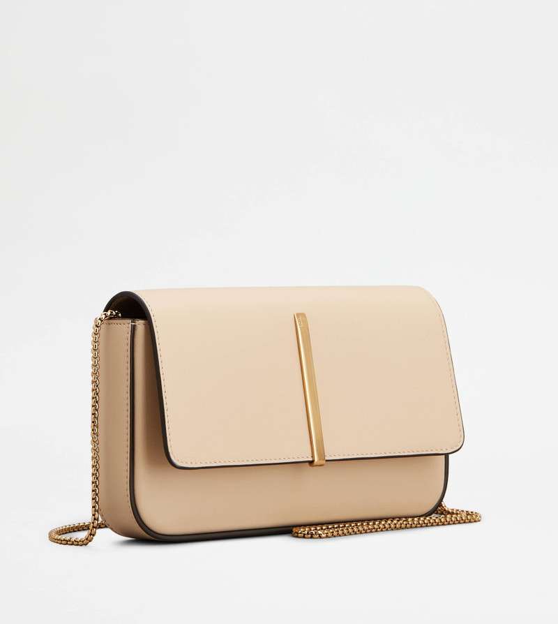 Tod's TOD'S DI BAG FOLIO IN LEATHER MINI - BEIGE outlook