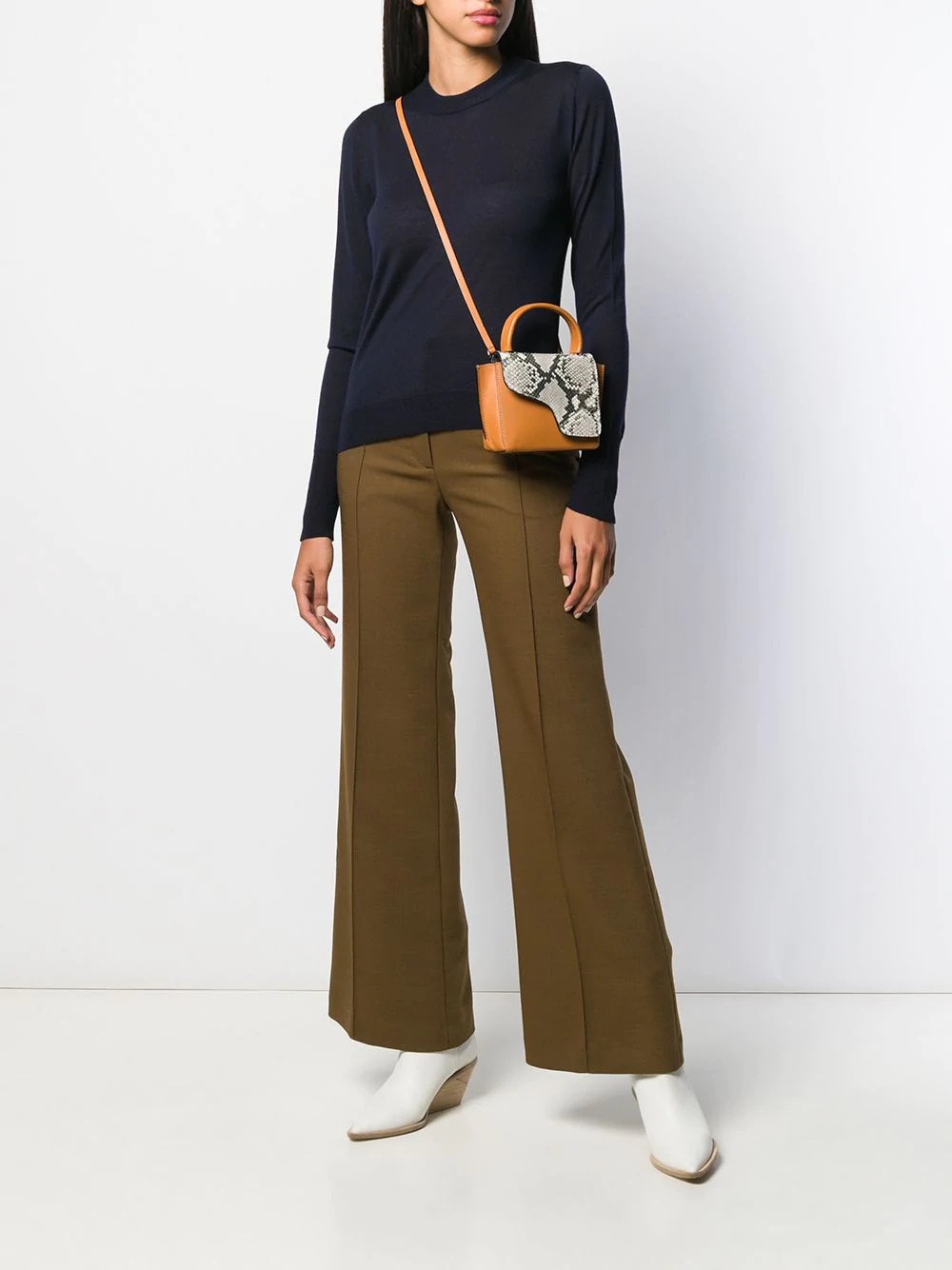 Wool-blend flared trousers - 2