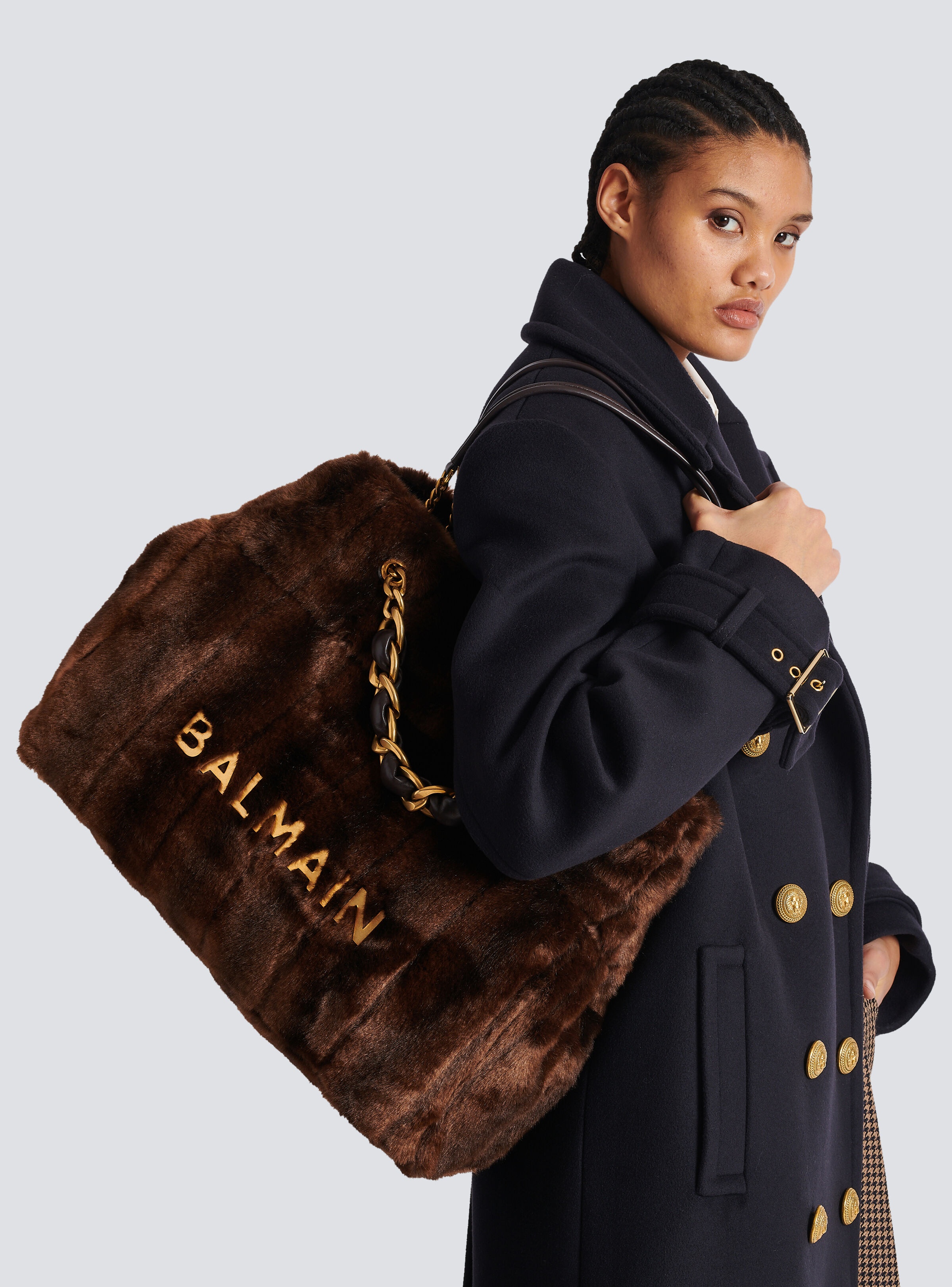 1945 Soft faux fur tote bag - 8