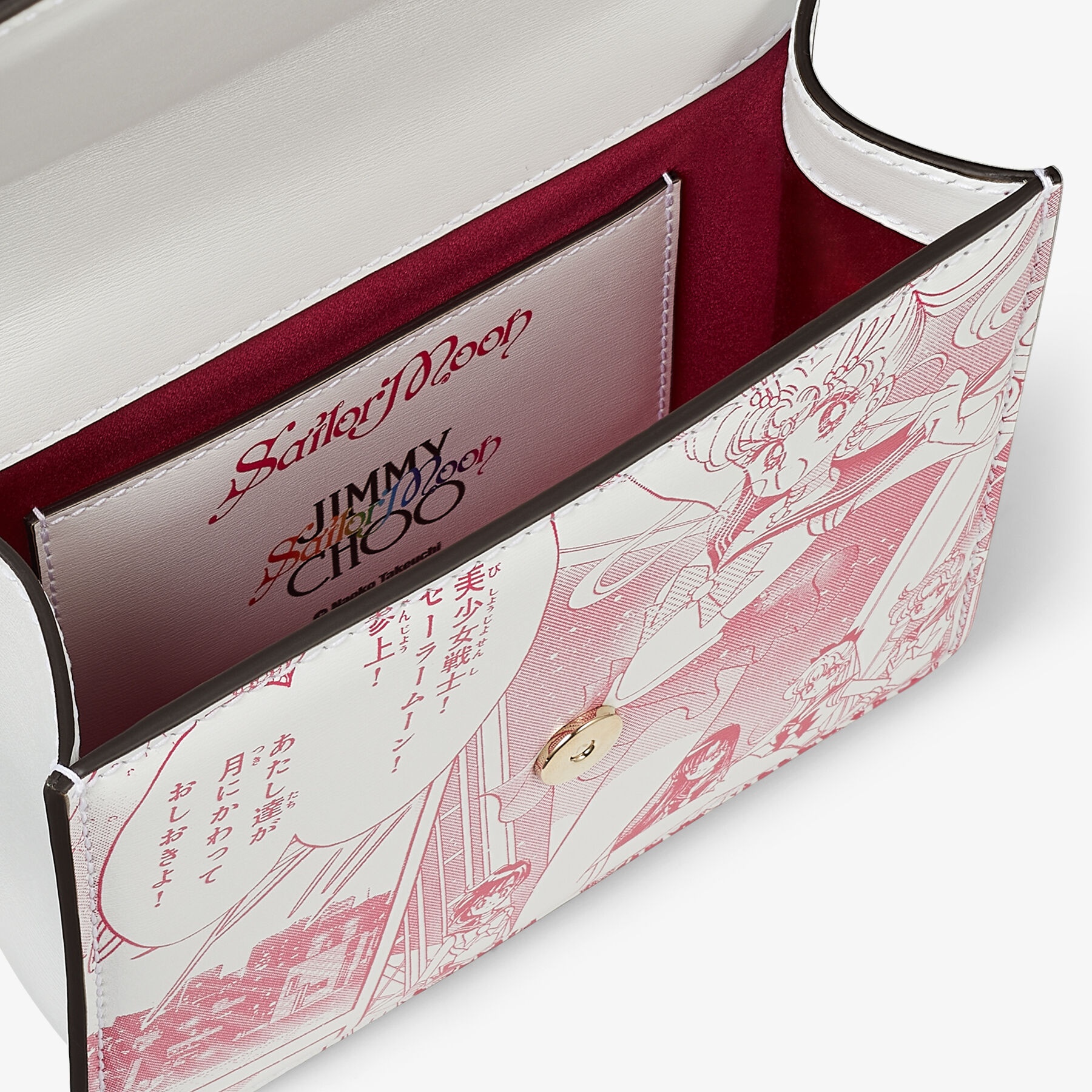 JIMMY CHOO Sailor Moon Varenne Quad XS Pink Manga Printed Leather 