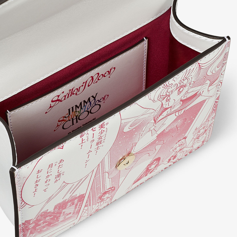 Sailor Moon Varenne Quad XS
Pink Manga Printed Leather Shoulder Bag with Pearl Strap 3