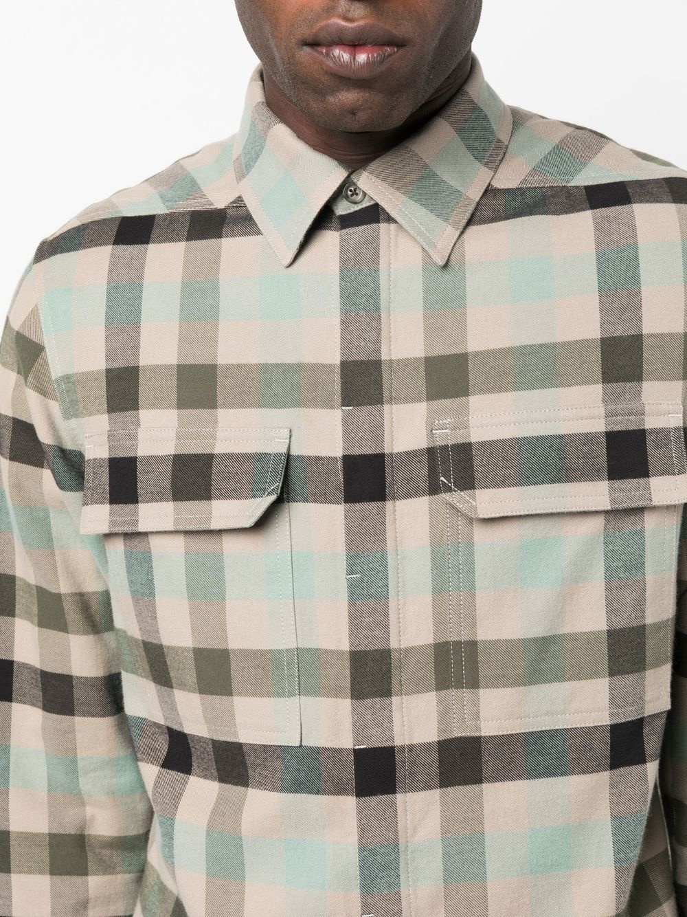 tartan-check cotton shirt - 5