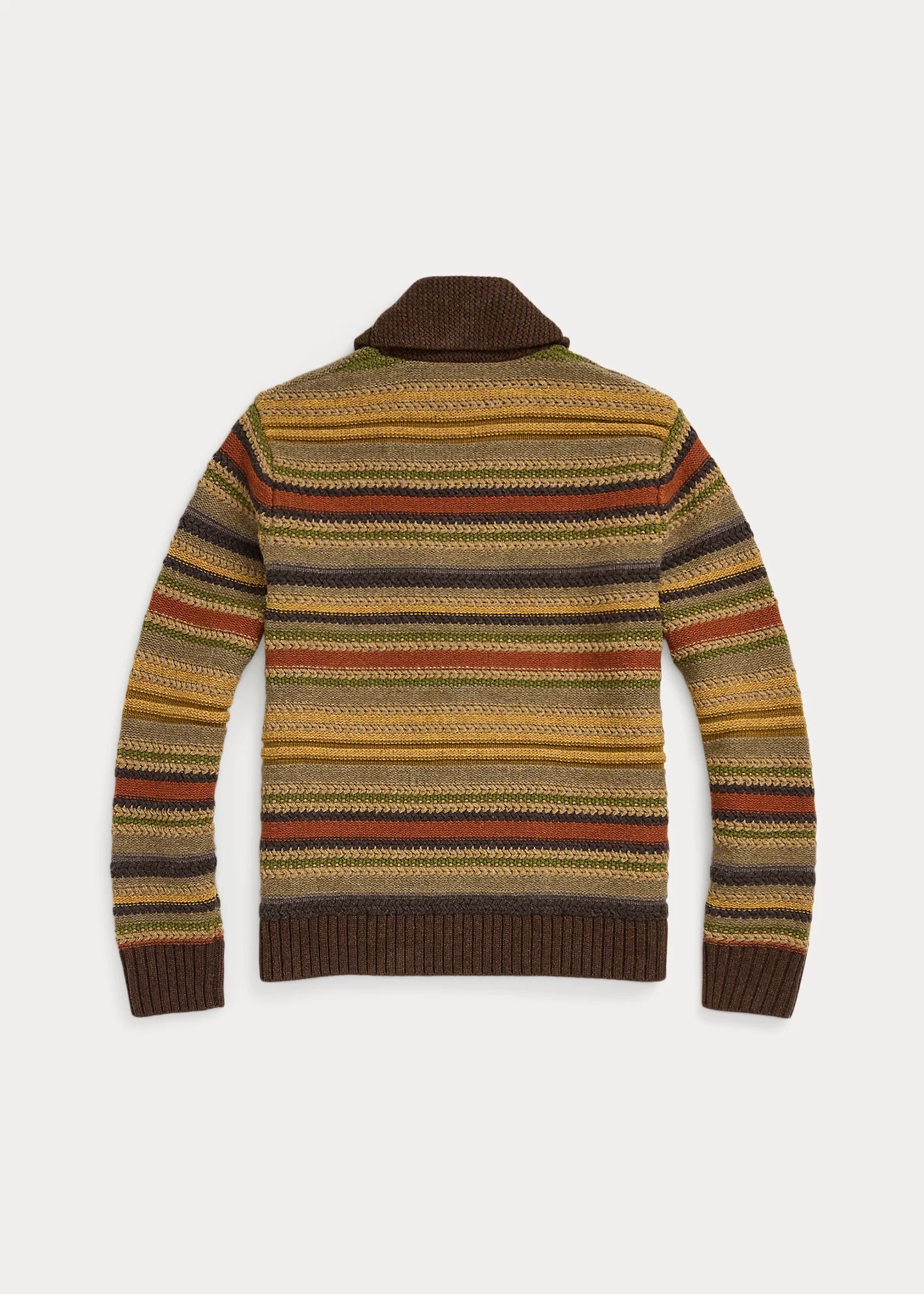 Striped Wool Shawl-Collar Cardigan - 2