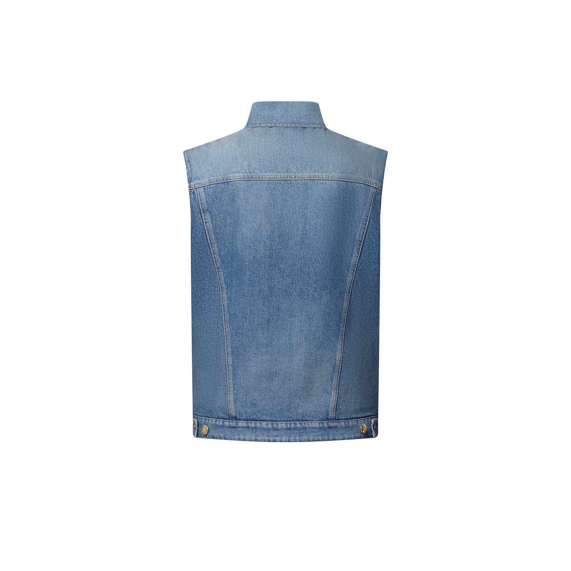 Reversible Sleeveless Denim Jacket - 4
