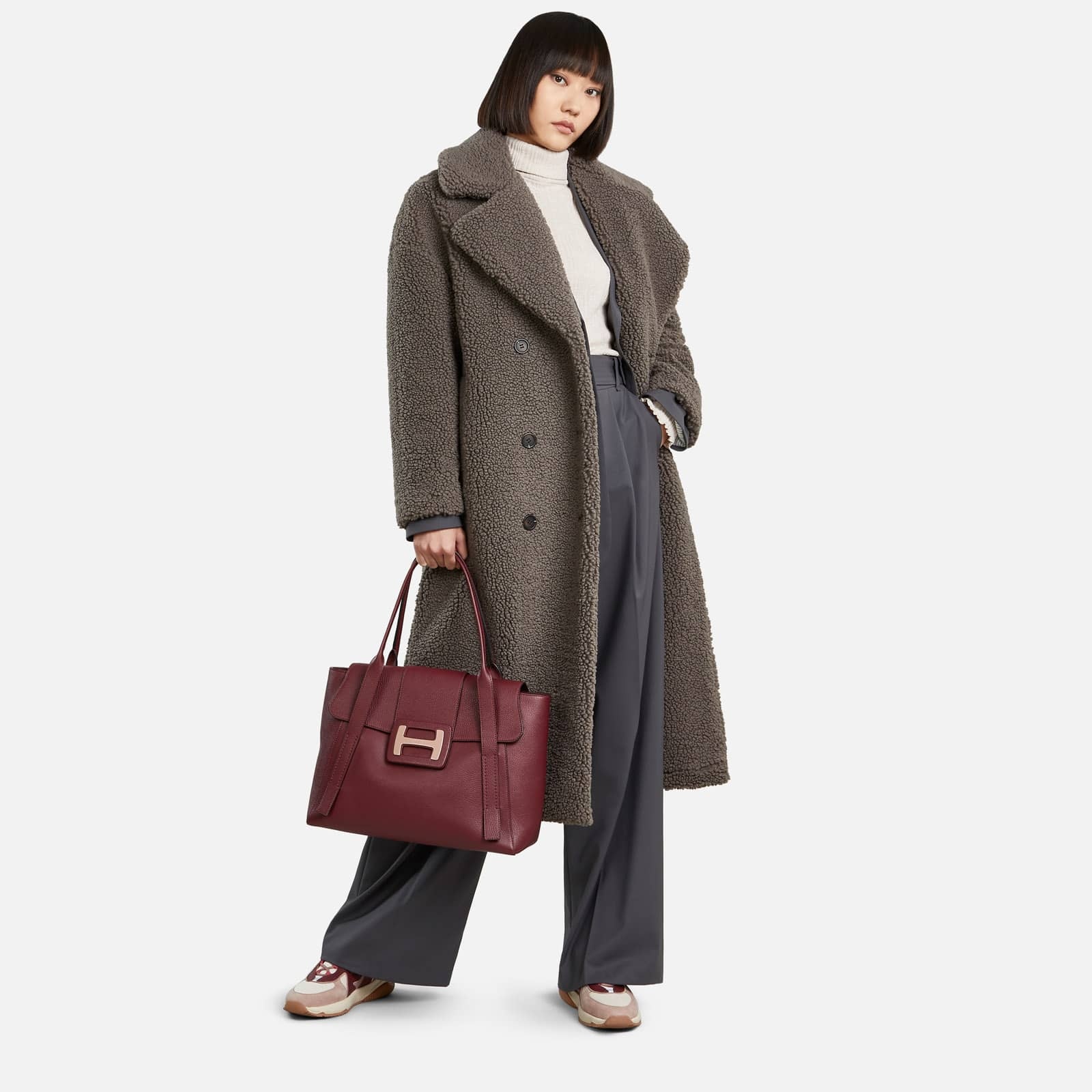 Hogan H-Bag Shopping Burgundy - 4