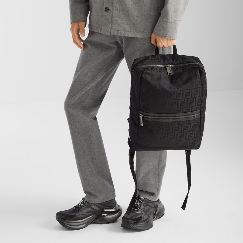 FENDI Fendi F-Light Sneakers Black leather and mesh low-tops outlook