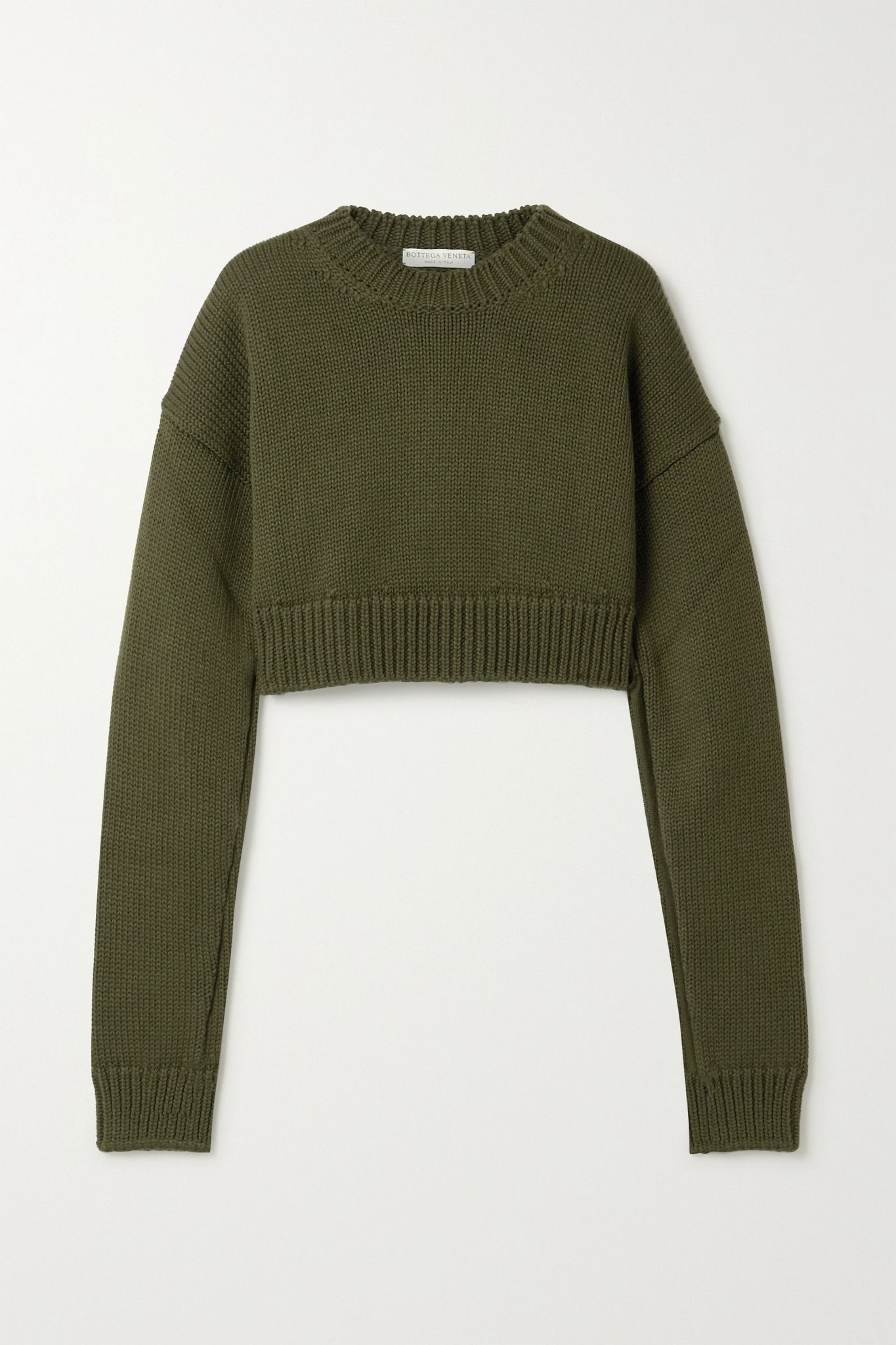 Cropped knitted sweater - 1