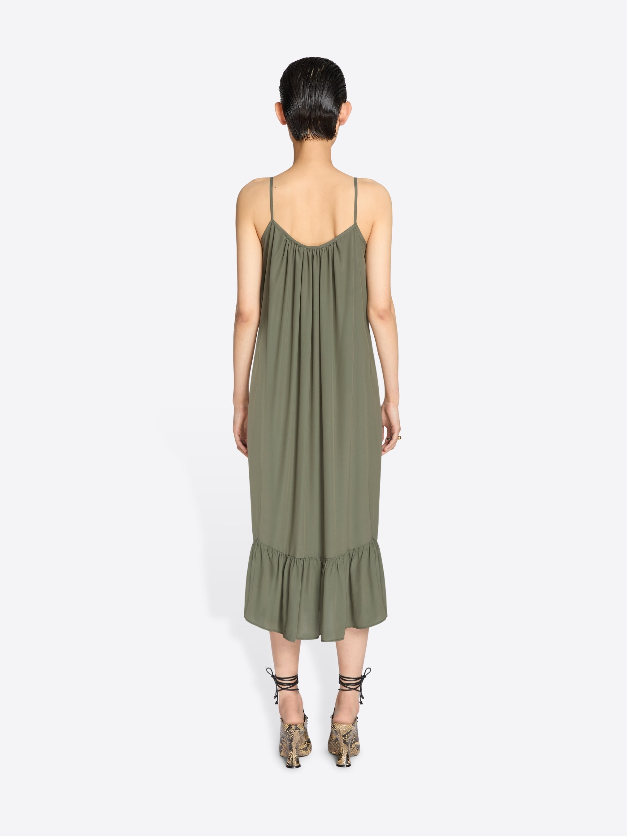 RUFFLED SLIP DRESS - 4