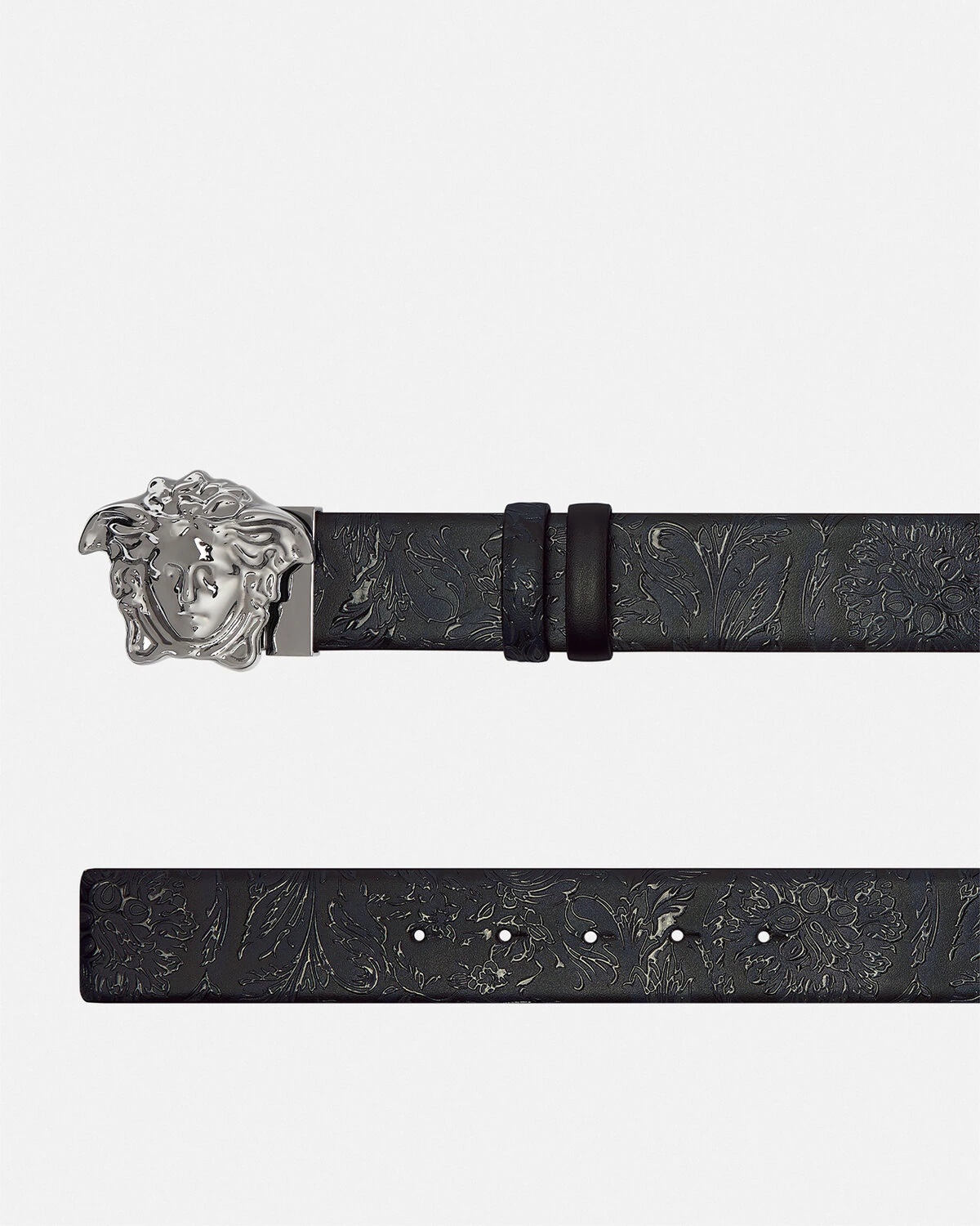 La Medusa Reversible Leather Belt 4 cm - 2