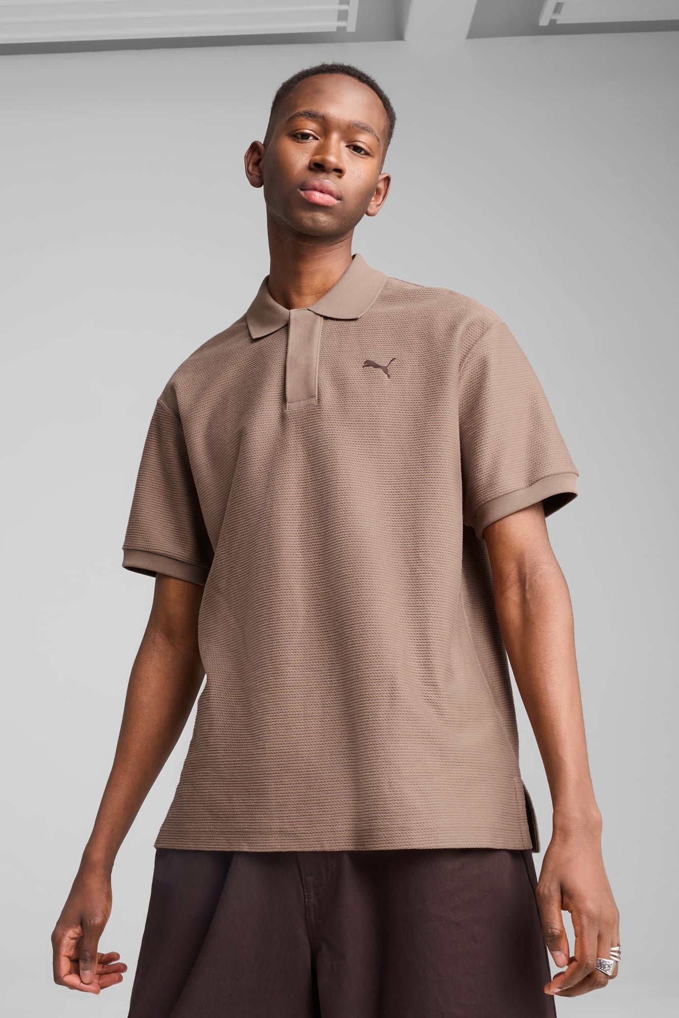 PUMA PREMIUM ESSENTIALS Men's Relaxed Jacquard Polo | REVERSIBLE PUMA PREMIUM ESSENTIALS Men's Relaxed Jacquard Polo | REVERSIBLE