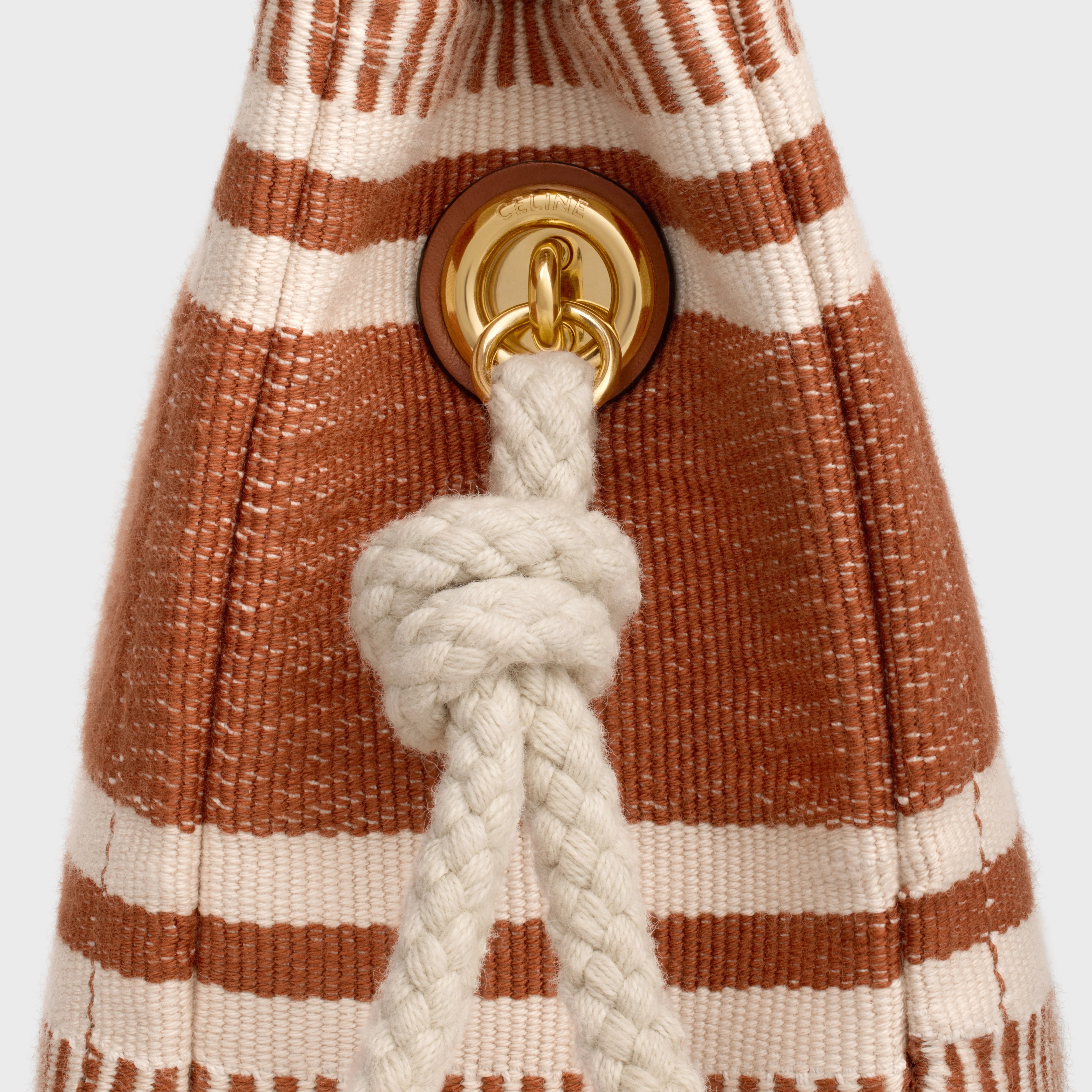 THAIS POUCH in STRIPED TEXTILE WITH CELINE - 4