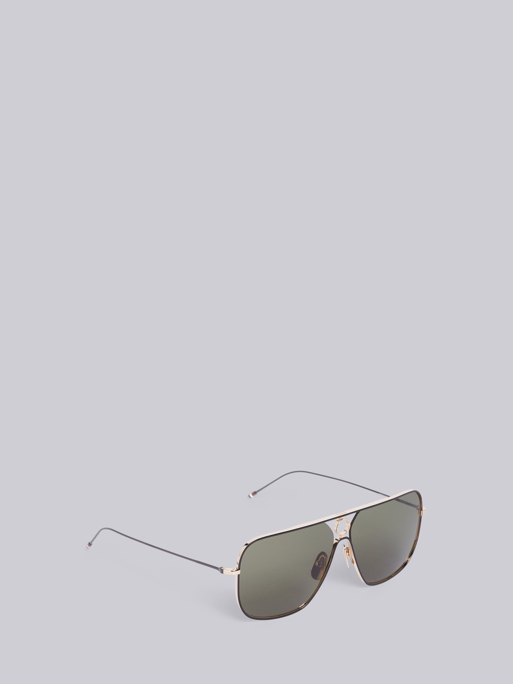 TB114 - Black Iron Rectangular Aviator Sunglasses - 4