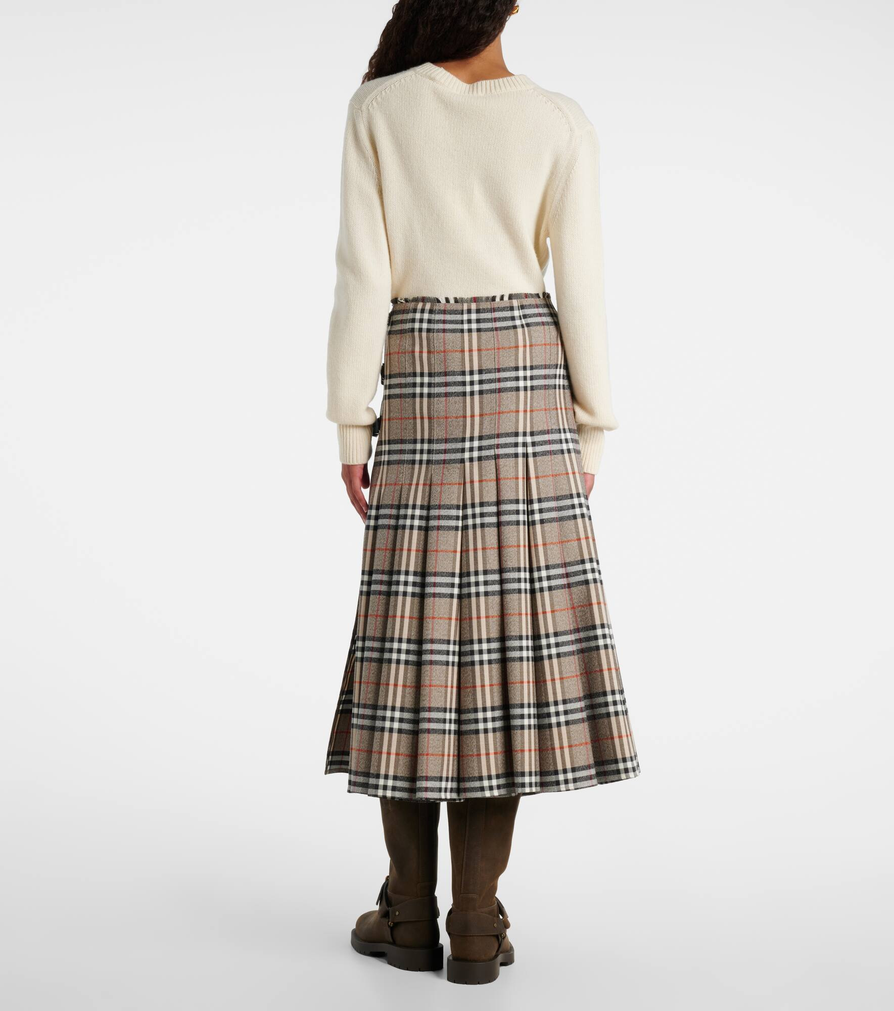 Burberry Check wool midi skirt - 3