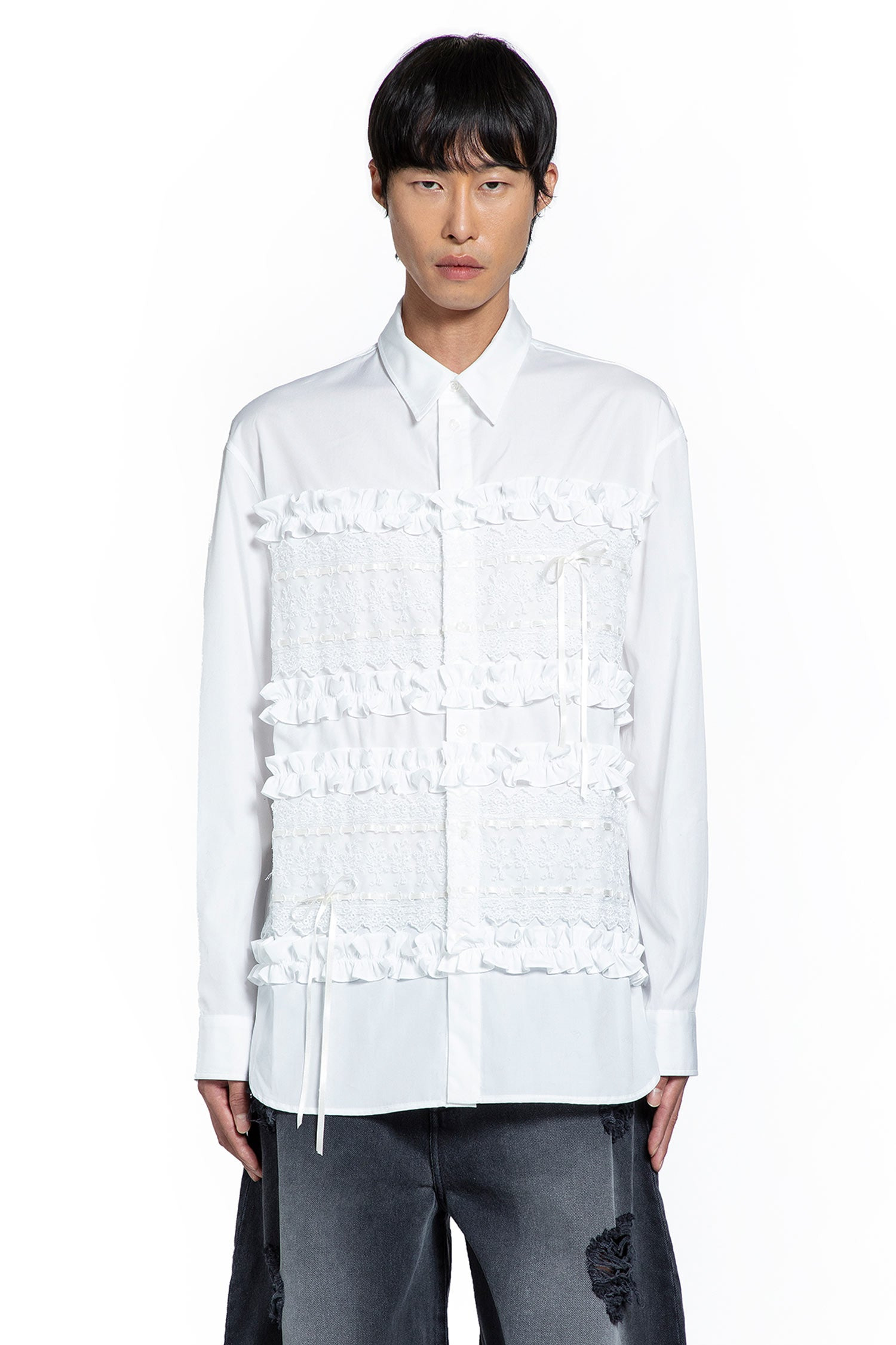 Ribbon Trim Easy Shirt - 1