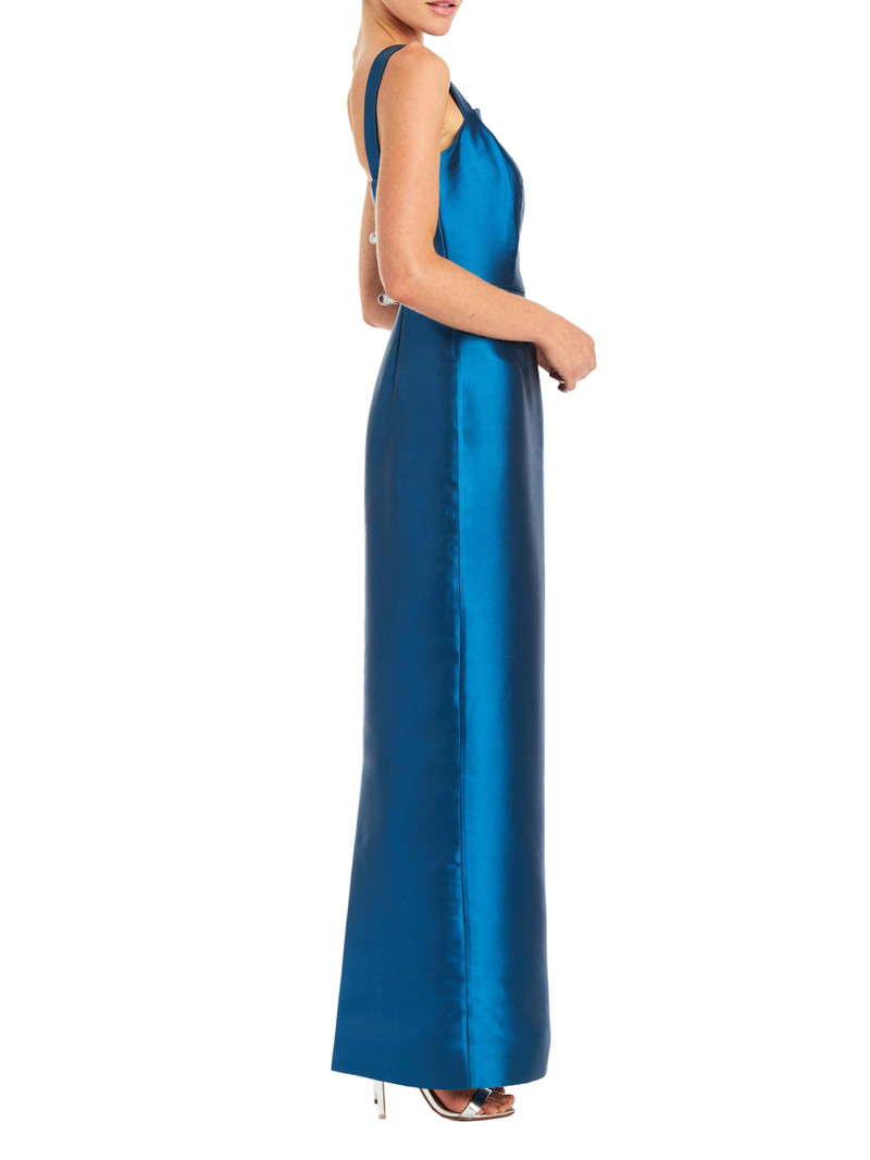 Women's Eve Embellished Satin Caplet Column Gown - Midnight 3