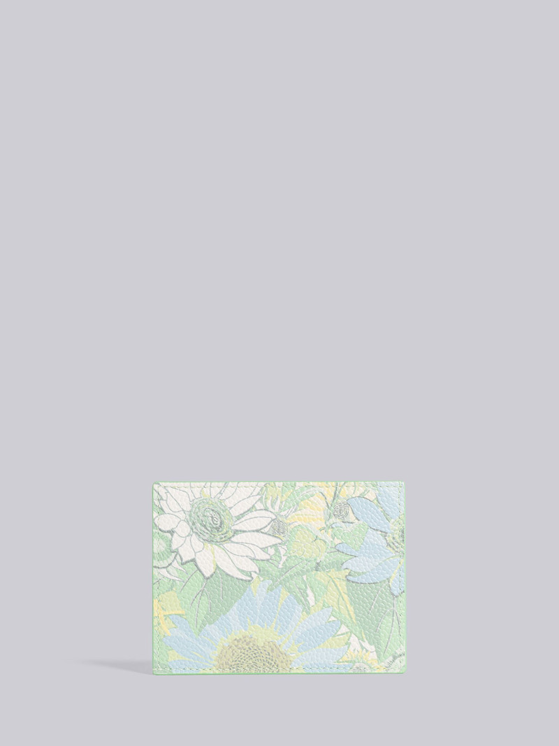 PEBBLE GRAIN LEATHER FLOWER PRINT SINGLE CARD HOLDER 4