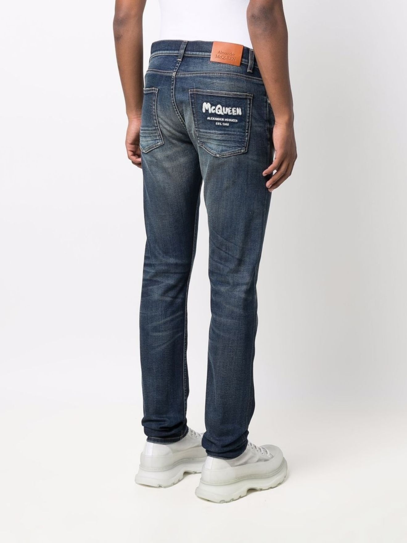 McQueen Graffiti denim jeans - 4