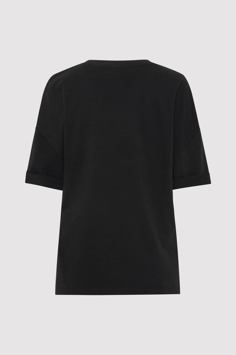Organic Cotton Relaxed Tee - Black - 5