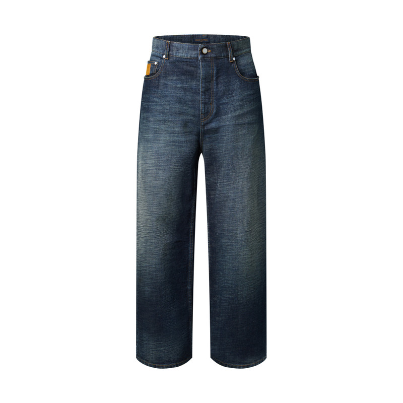 Wide Leg Denim Pants - 1