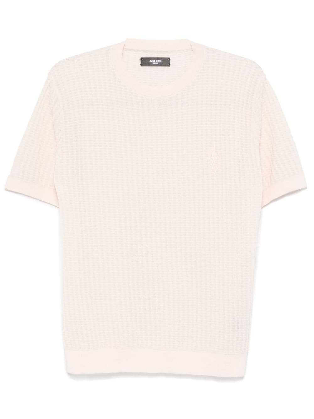 pointelle-knit T-shirt - 1