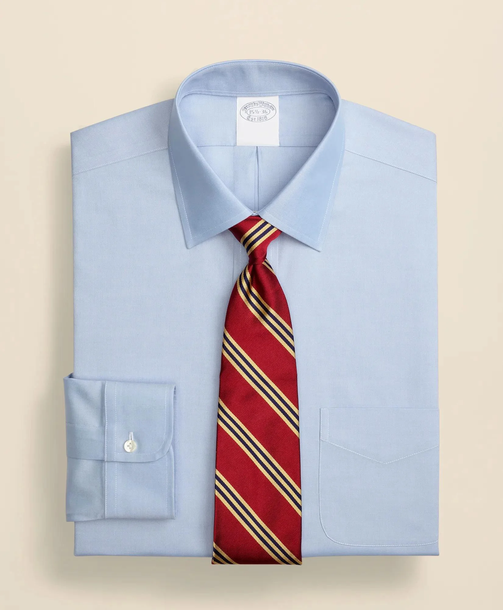 Stretch Supima® Cotton Non-Iron Pinpoint Oxford Ainsley Collar Dress Shirt - 1