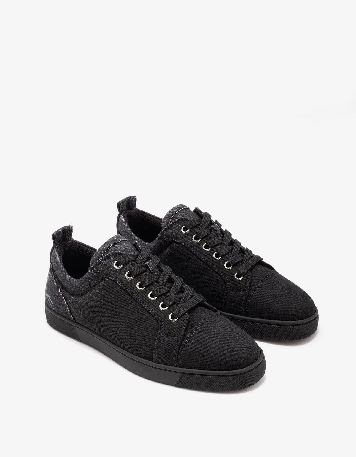 Christian Louboutin Fun Louis Junior Black Denim Trainers - 1