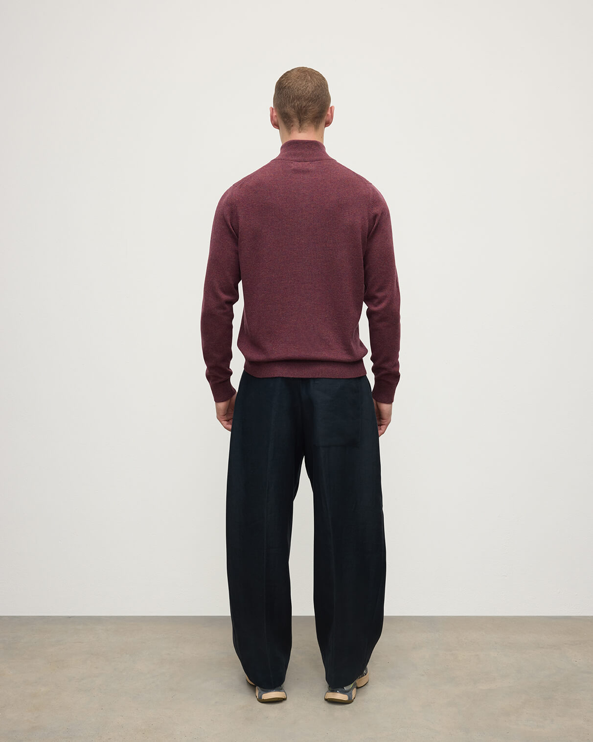 Classic Cashmere Purple Zip Neck Jumper - 4