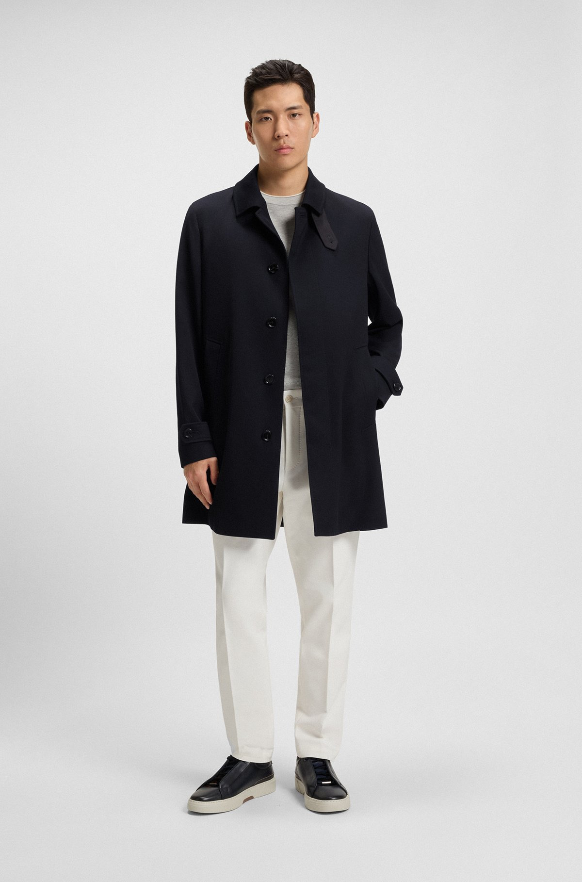 RELAXED-FIT WATER-REPELLENT COAT IN WOOL - 2
