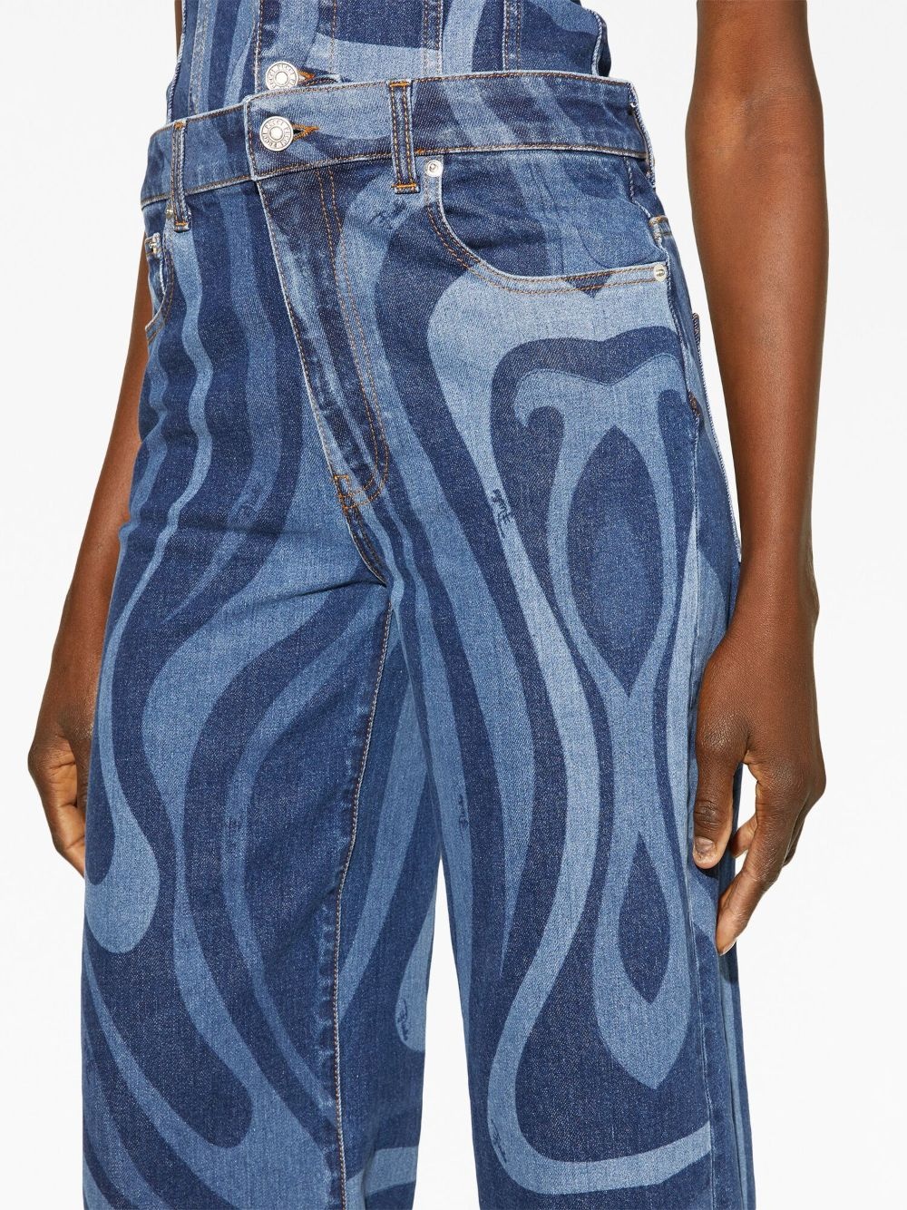 abstract-print wide-leg jeans - 5