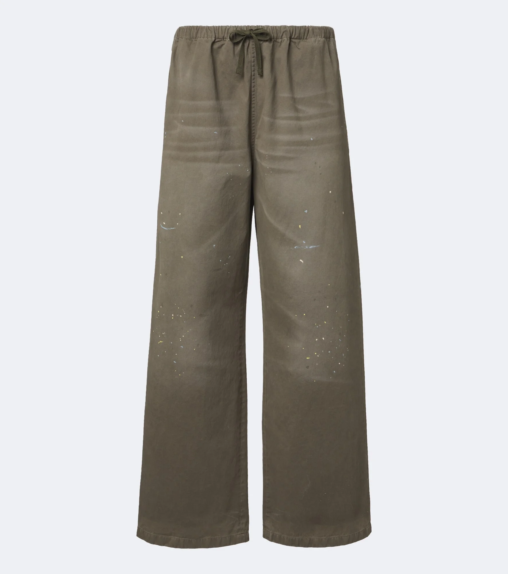 Cotton twill wide-leg pants - 1