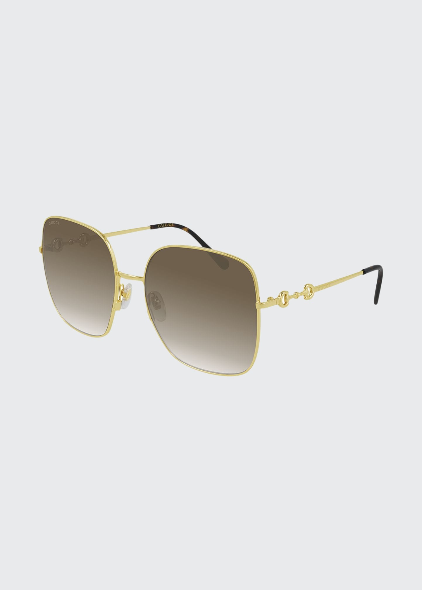 Oversized Square Metal Sunglasses - 1