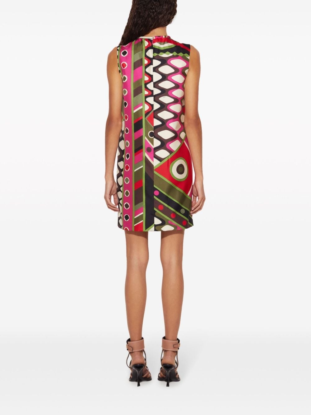 Vivara-print silk minidress - 4