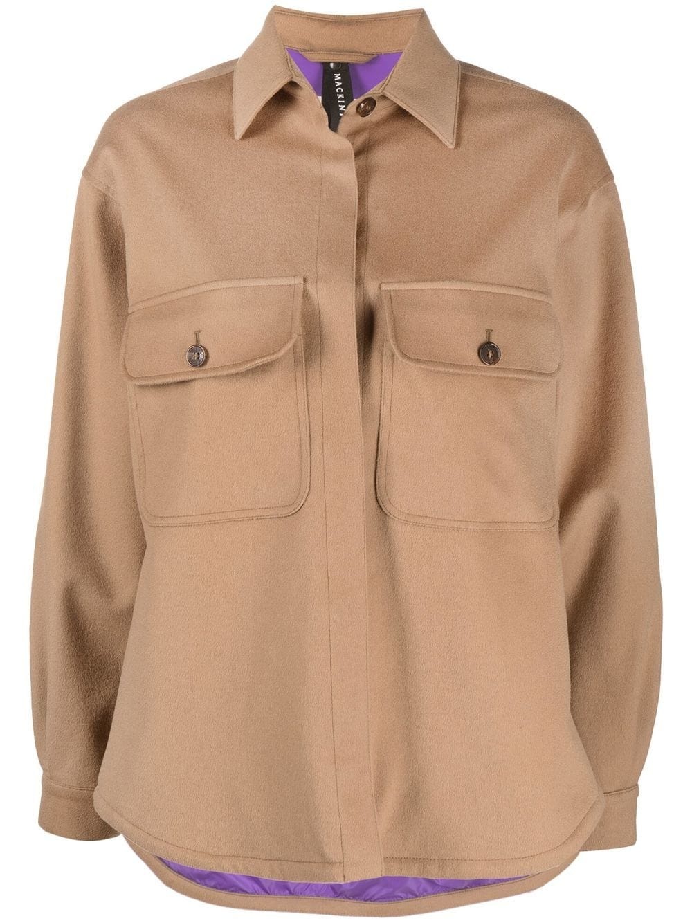 LORRIANE Light Camel Cotton Overshirt Jacket - 1
