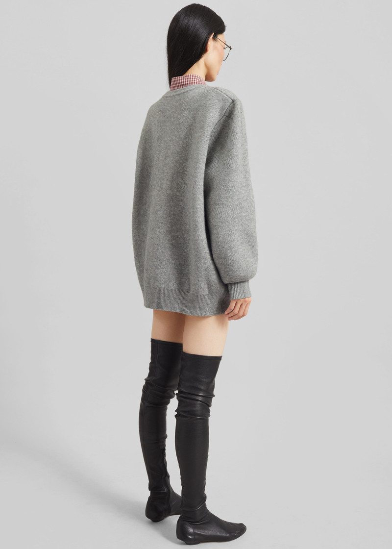 Bergen Padded Knit Cardigan - Grey 9