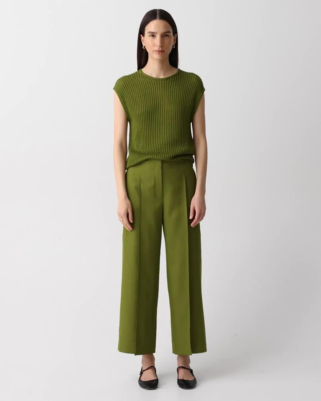 Deep Pleat Pant in City Twill - 6