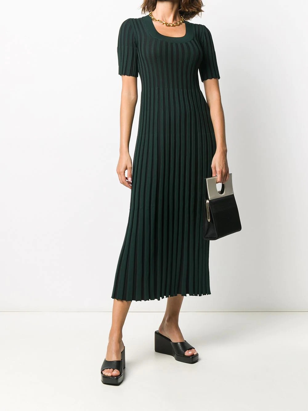 ribbed knitted midi dress - 2