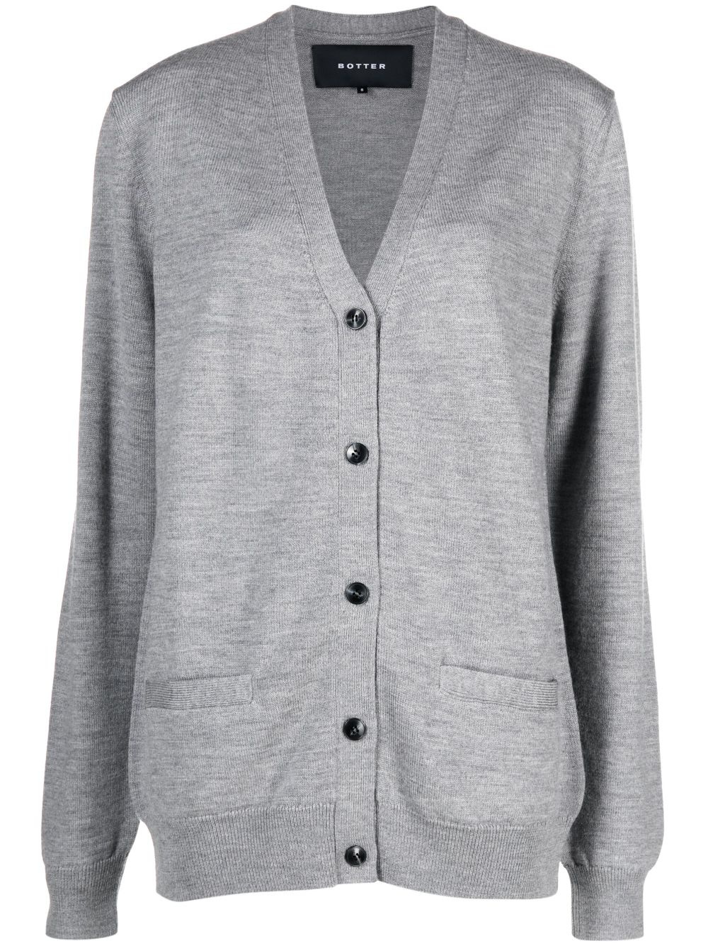 long-sleeve wool cardigan - 1