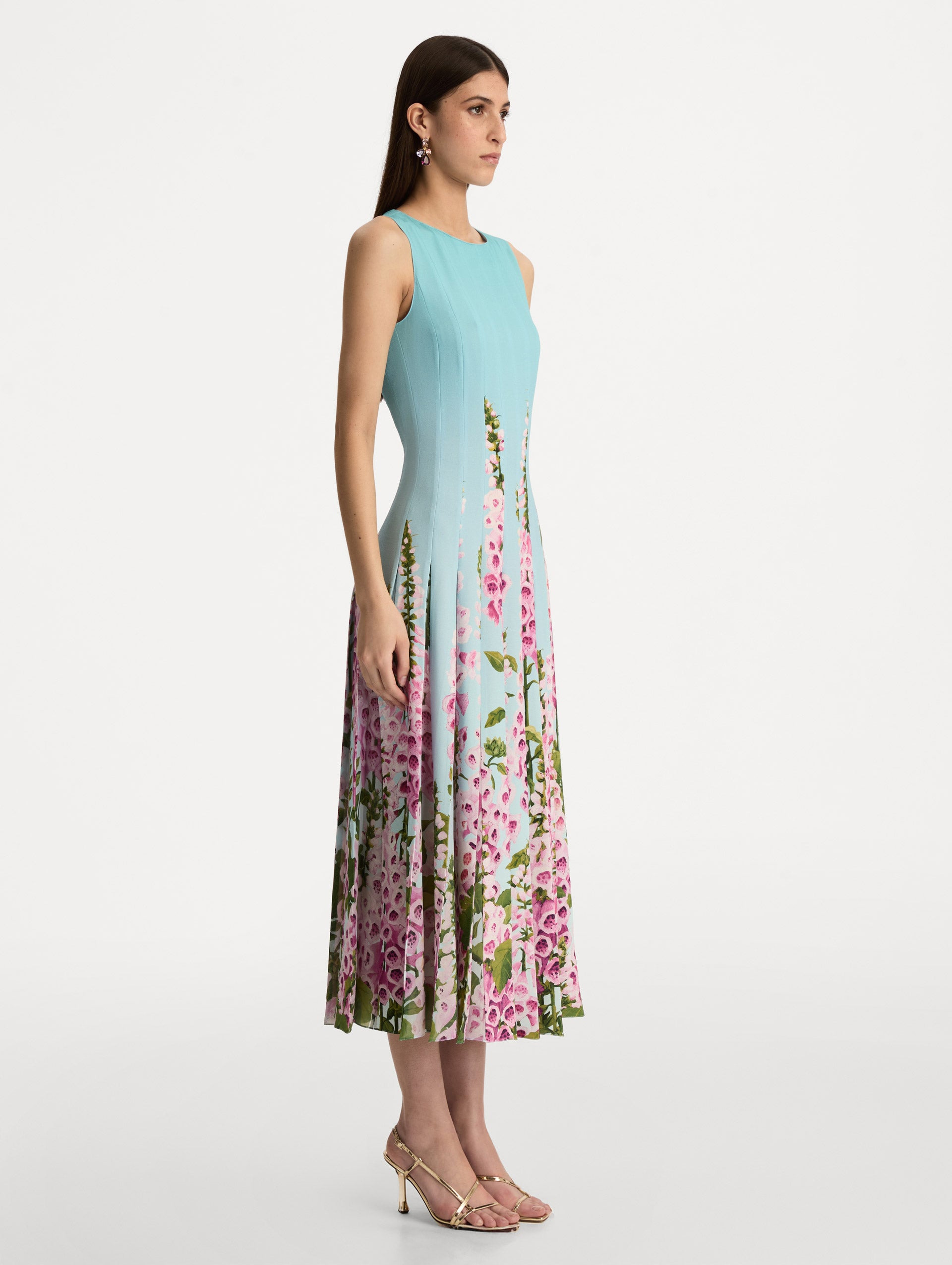 DEGRADÉ FOXGLOVE CHIFFON INSET DRESS - 4