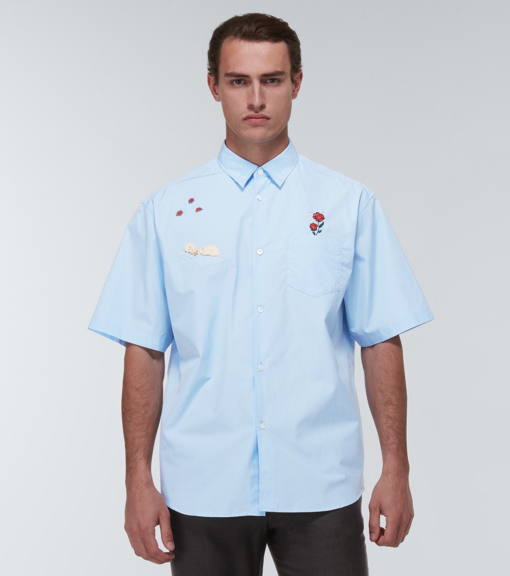 Embroidered cotton poplin shirt - 3