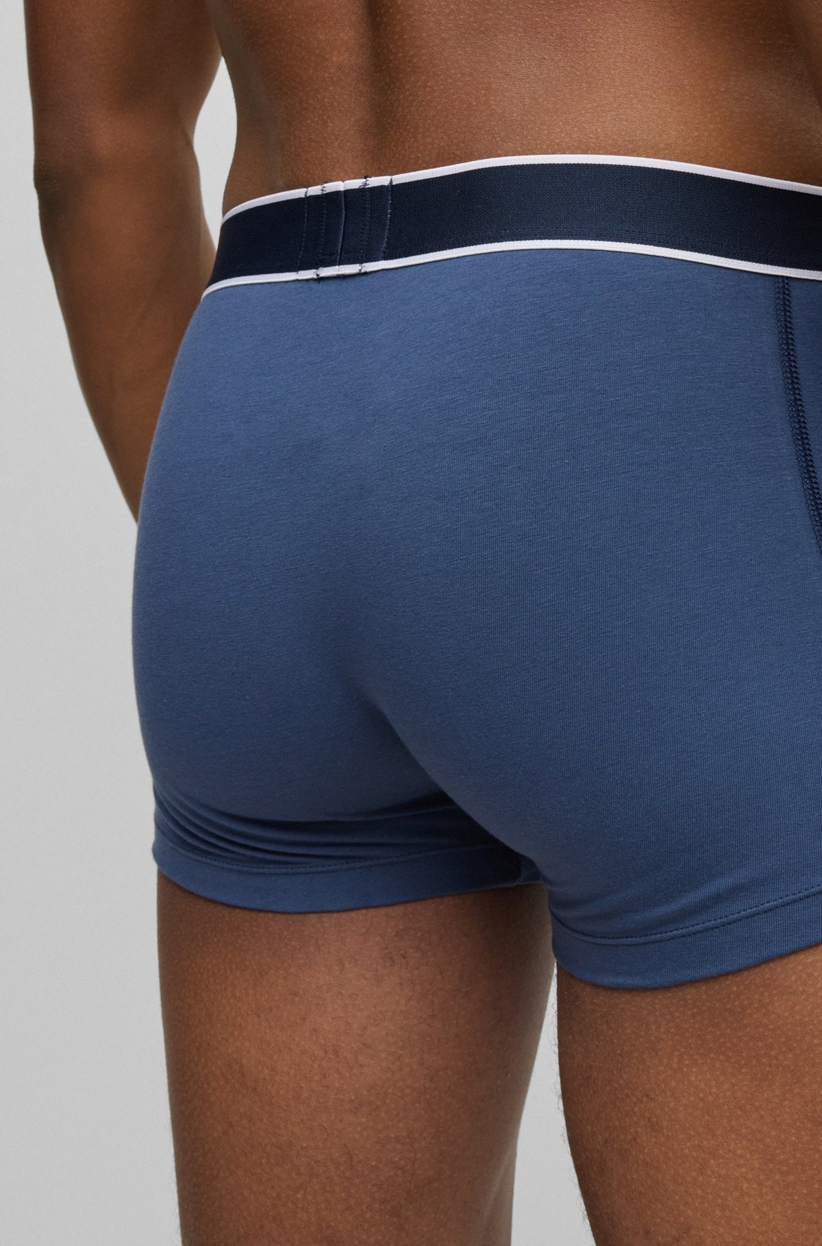 COTTON-BLEND TRUNKS WITH STRIPES AND LOGOS - 5