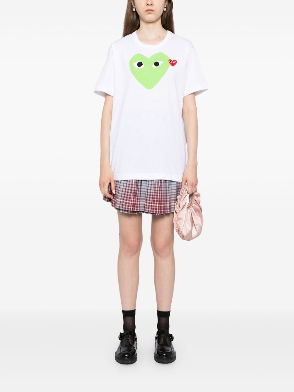signature heart motif cotton T-shirt - 3