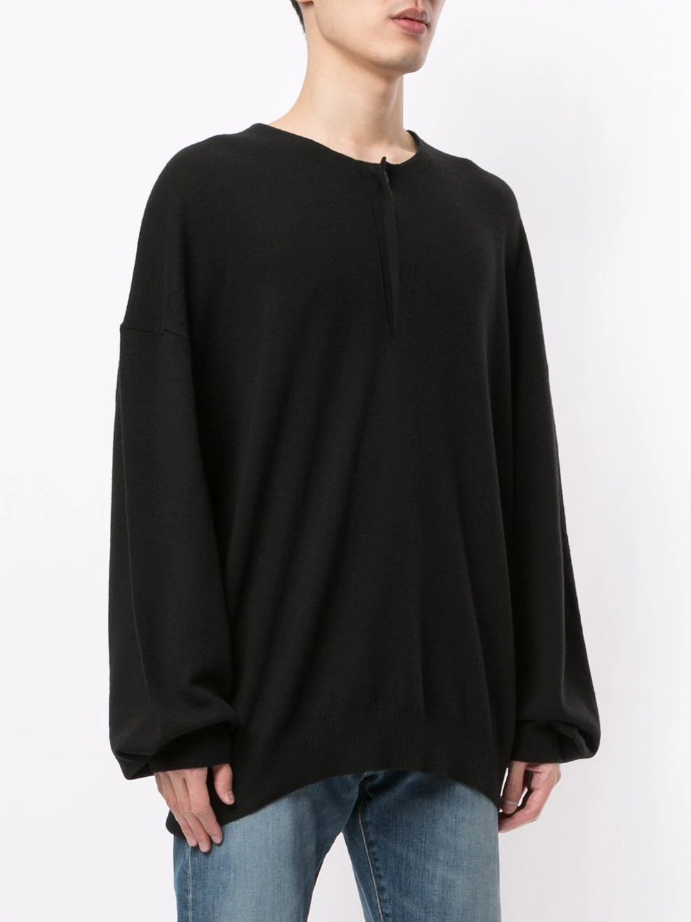 concealed fastening wool knit jumper - 3