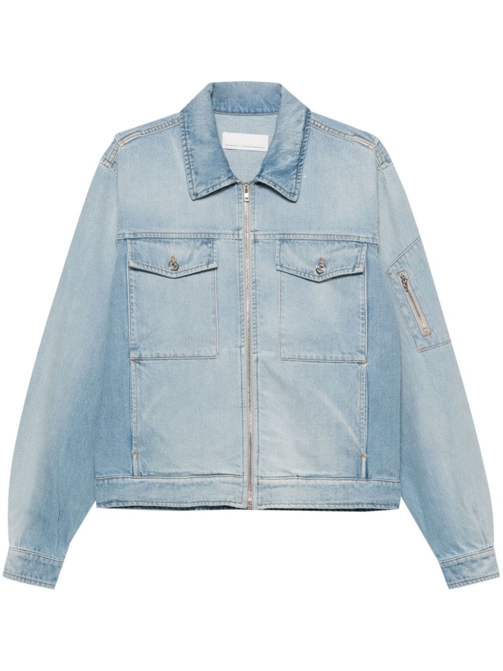 sleeve-pocket denim jacket - 1